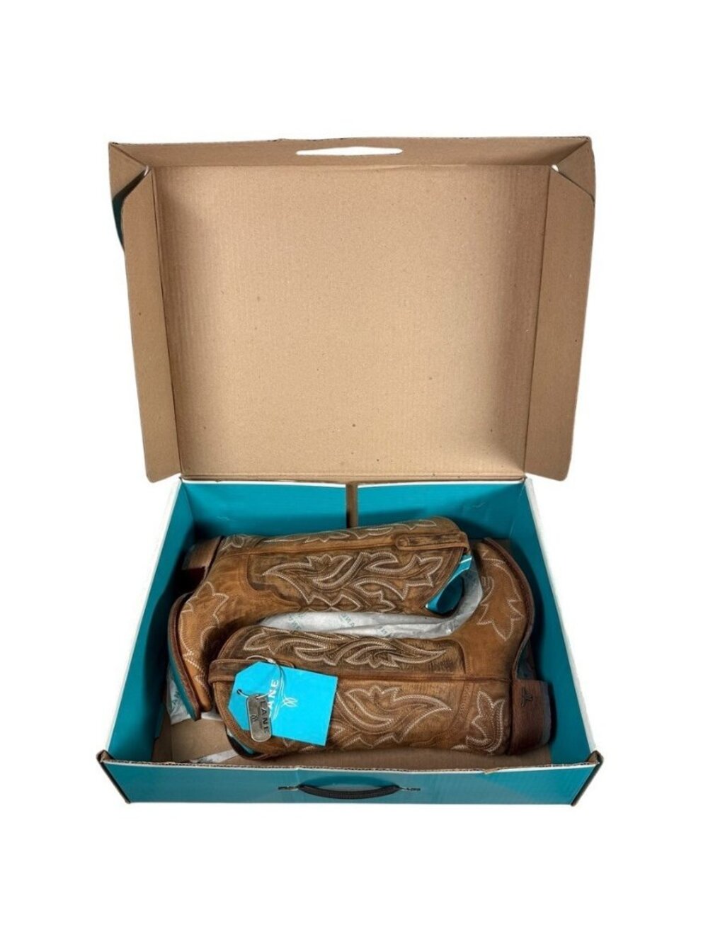 Lane Saratoga Caramel Women's Size 7.5 Cowboy Boots Snip Toe Mid Calf LB0389A